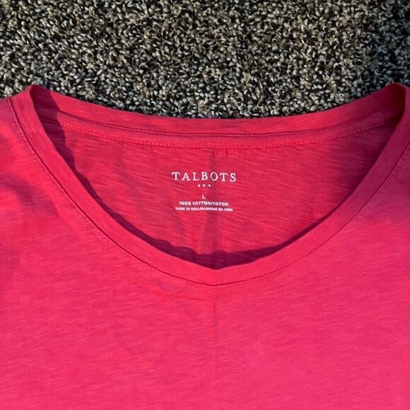 Talbots Shirt Women's Large Red Long Sleeve Round Neck Pullover Casual Top - Picture 3 of 6